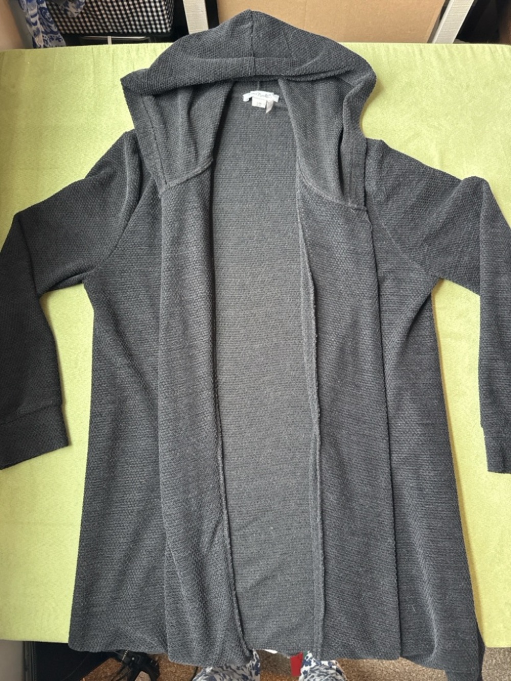 Simply Noelle S/M Black Knit Hooded Cardigan